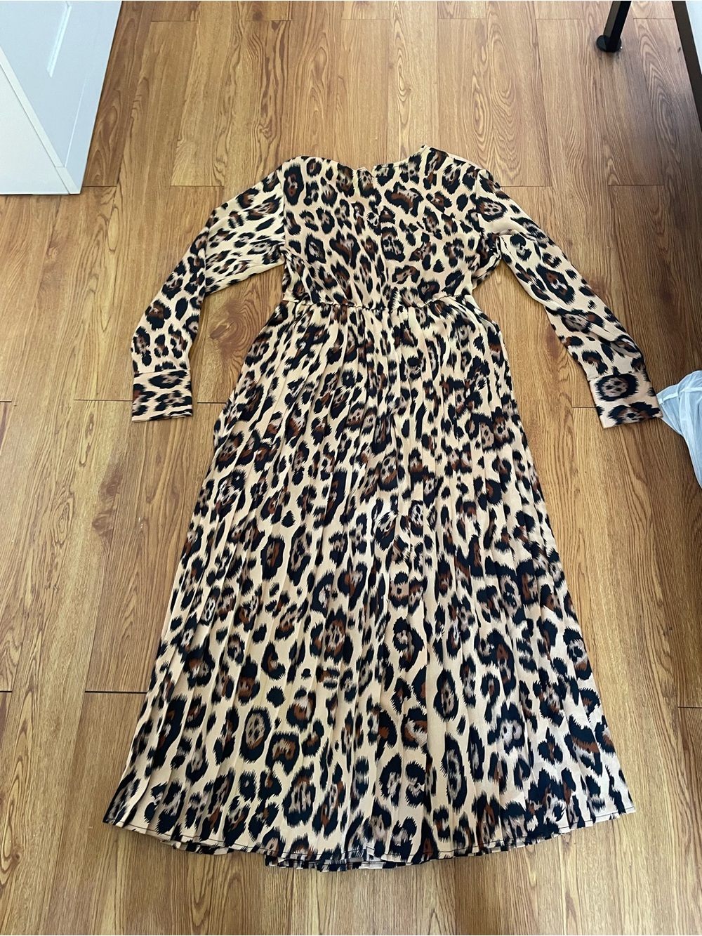 Leopard-Print Wrap Maxi Dress in Brown - Picture 9 of 10